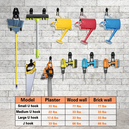 HUPBIPY 12 Pack Garage Hooks Heavy Duty,Utility Steel Garage Storage Hooks,Wall Mount Garage Hanger&Organizer for Organizing Power Tools,Ladders,Bulk - WoodArtSupply