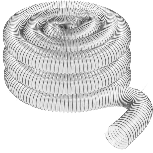 2 1/2" x 20' Clear PVC Dust Collection Hose For Use with Dust Collectors with 2-1/2" Ports. Ideal for Shop Vacuums - WoodArtSupply