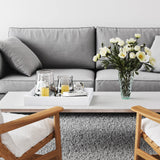 ATZYmolin Wood Serving Tray with Handles, Home Decorative Wooden Rectangle Ottoman Decor Platter Vanity Tray for Breakfast Dinner Drinks Kitchen ATZYmolin