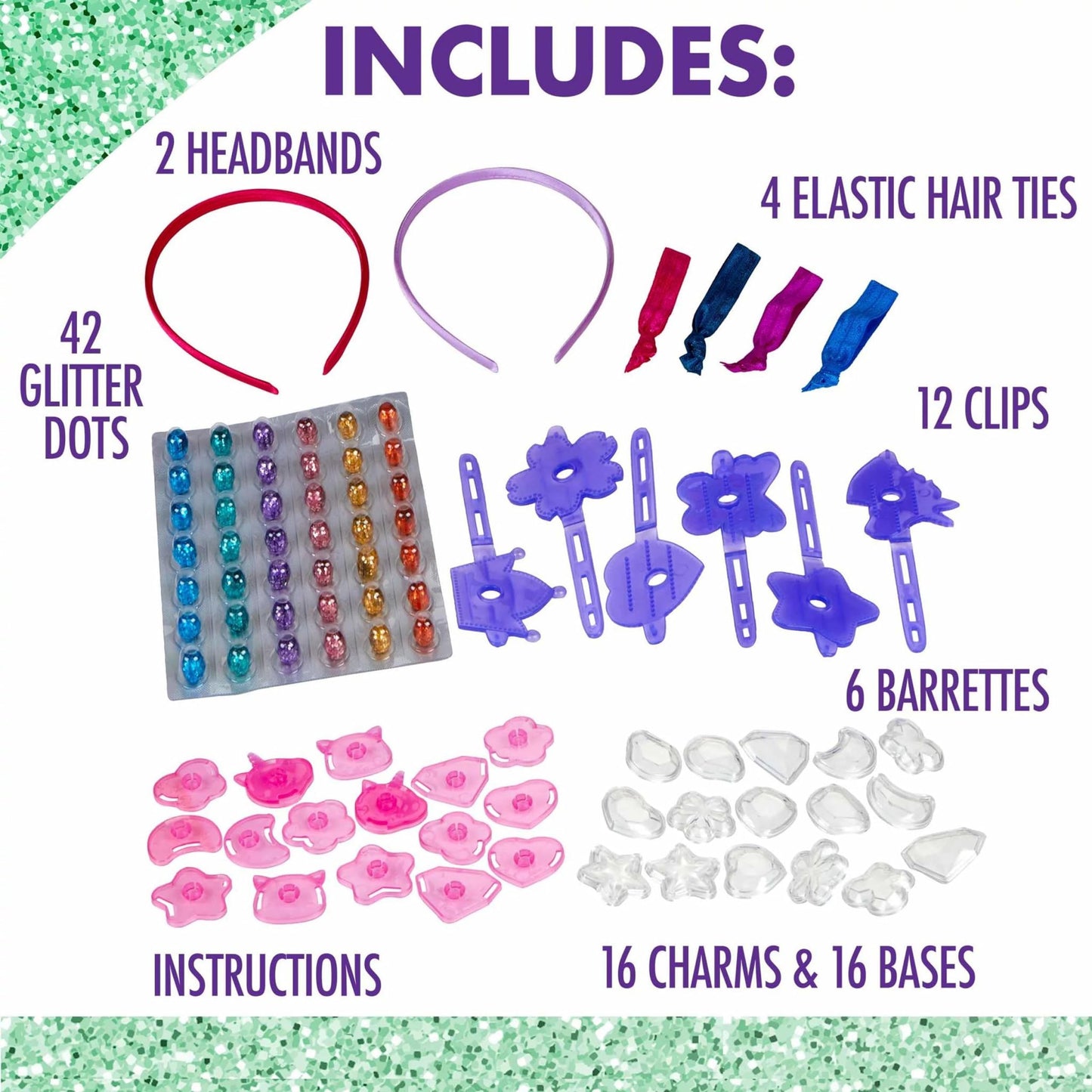 Crayola Glitter Dots Salon Hair Clips, DIY Kids Craft with Hair Accessories, Gift - WoodArtSupply