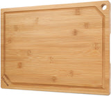 Hiware Bamboo Cutting Board for Kitchen, Heavy Duty Wood Cutting Board with Juice Groove, 100% Organic Bamboo, Pre Oiled, 15" x 10" HIWARE