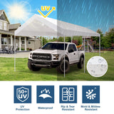 TGEHAP 12'x20' Carport Replacement Canopy Cover for Tent Car Garage Shelter Top Tarp Cover with Ball Bungees (Only Only Top Cover, Frame is not TGEHAP