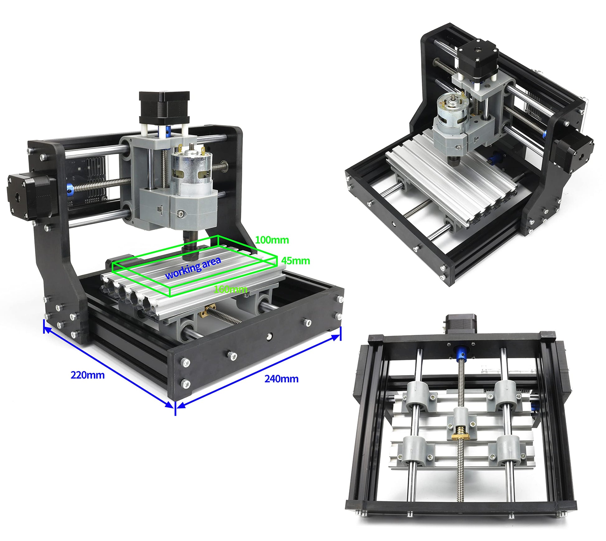 RATTMMOTOR CNC 1610 PRO 3 Axis GRBL Control DIY Mini CNC Router Machine Kit with Offline Controller and 14pcs ER11 Collets CNC Engraving Milling - WoodArtSupply