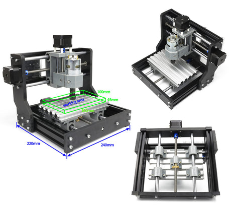 RATTMMOTOR CNC 1610 PRO 3 Axis GRBL Control DIY Mini CNC Router Machine Kit with Offline Controller and 14pcs ER11 Collets CNC Engraving Milling RATTMMOTOR