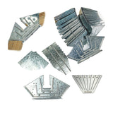 EZBUILDER 7 x 8 Foot Peak Roof Storage Shed Garage Barn DIY EZ Framing Kit with 24 Galvanized Steel Angles and 12 Base Plates (No Wood Included) EZBUILDER