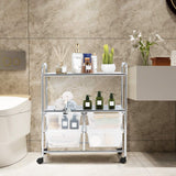 RELAX4LIFE Storage Cart W/Four Drawers, Wheels and Two Shelves, Stable Steel Frame Craft Cart for Office,Home, Make Up Storage and Files Arrangement RELAX4LIFE