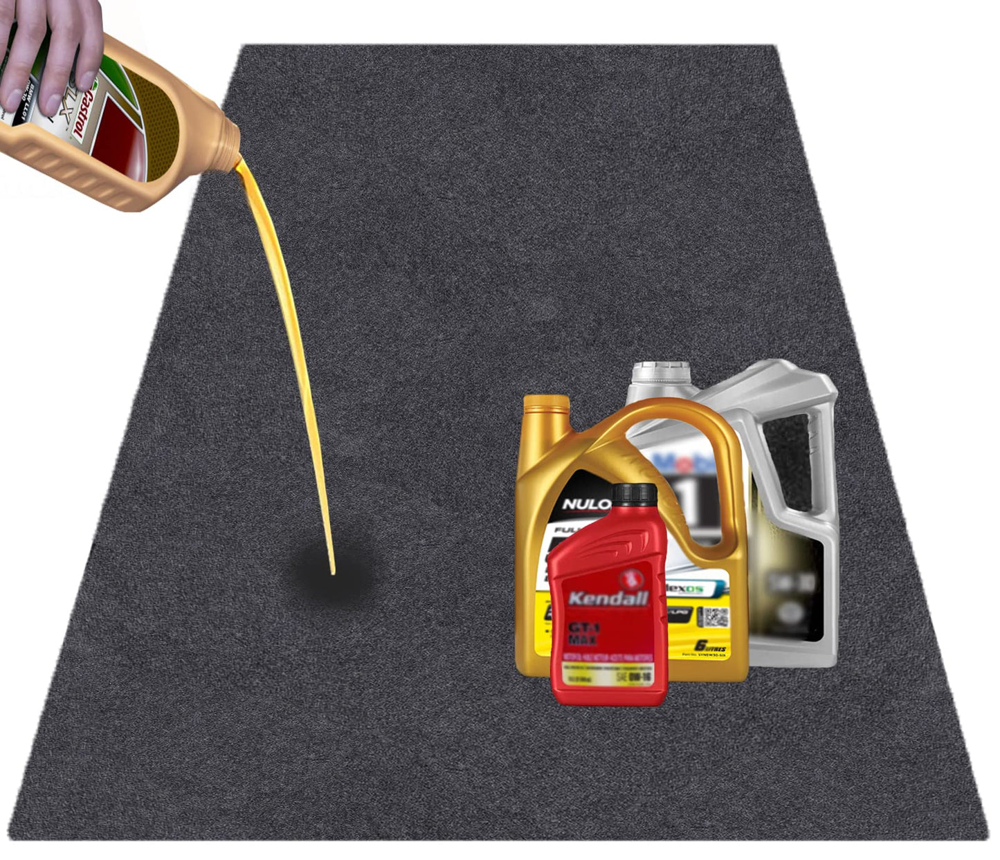 36X60 Iches Garage Mats Absorb Liquids Oil Drip Pan for Under Car Waterproof Rubber Backing Layer Oil Spill Mat Protects Floor from Spills Drips - WoodArtSupply