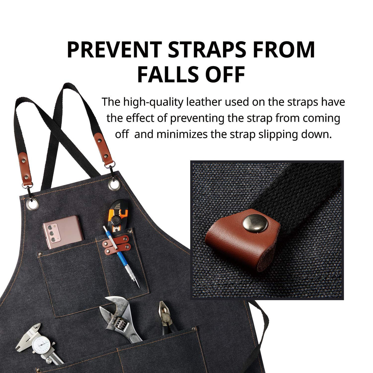 carrotez Durable Goods - Heavy Duty Canvas Work Apron [2nd Generation], Barber apron, Cotton Canvas Cross Back Adjustable Apron with Pockets, carrotez