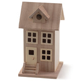 7.5" Wooden Townhouse Birdhouse by Make Market - Unfinished Birdhouse Made of 100% Wood, Outdoor Nesting Boxes - Bulk 6 Pack Make Market