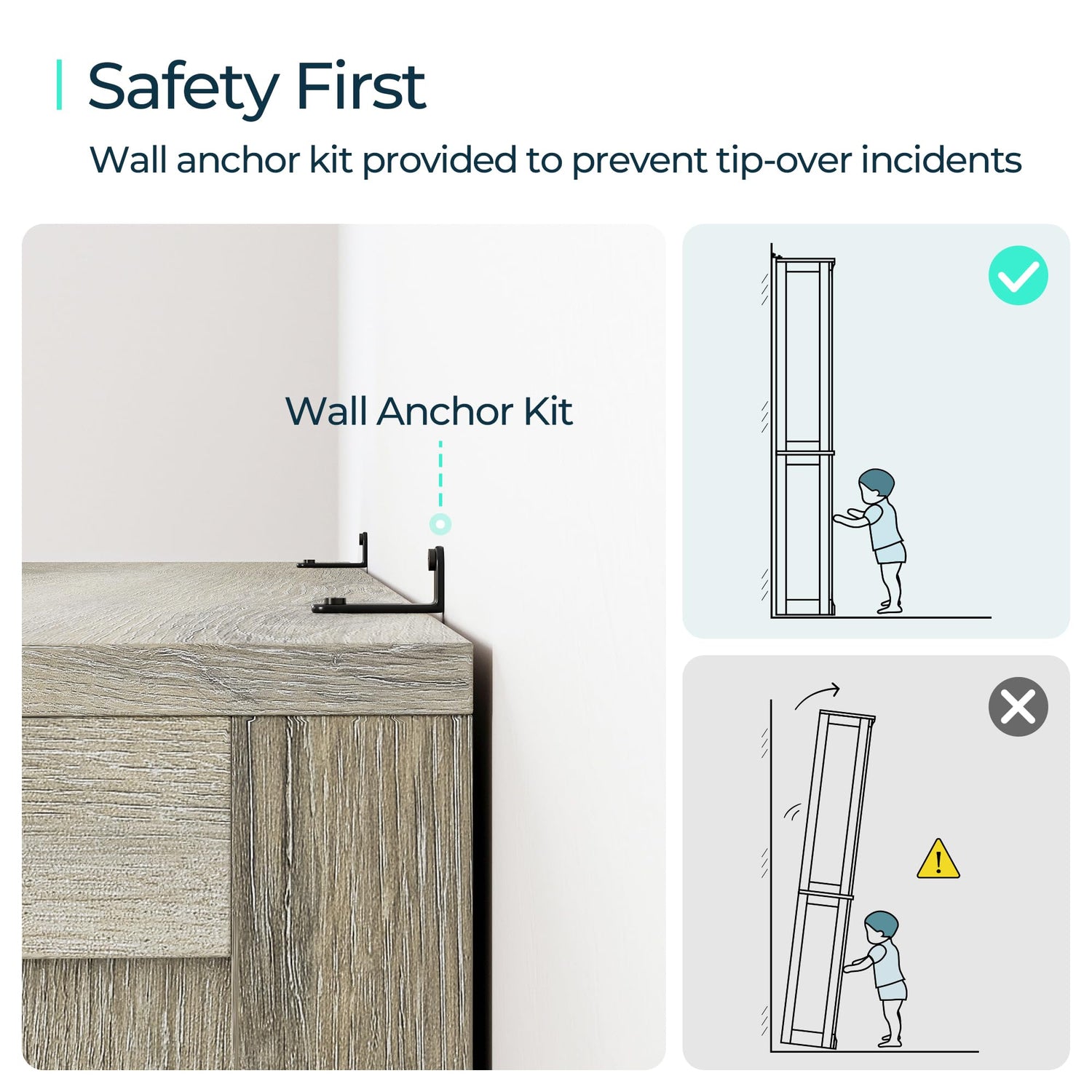 LINSY HOME 5-Tier Adjustable Bookshelf in Light Brown - Chic Floor Standing Storage for Home and Office LINSY HOME