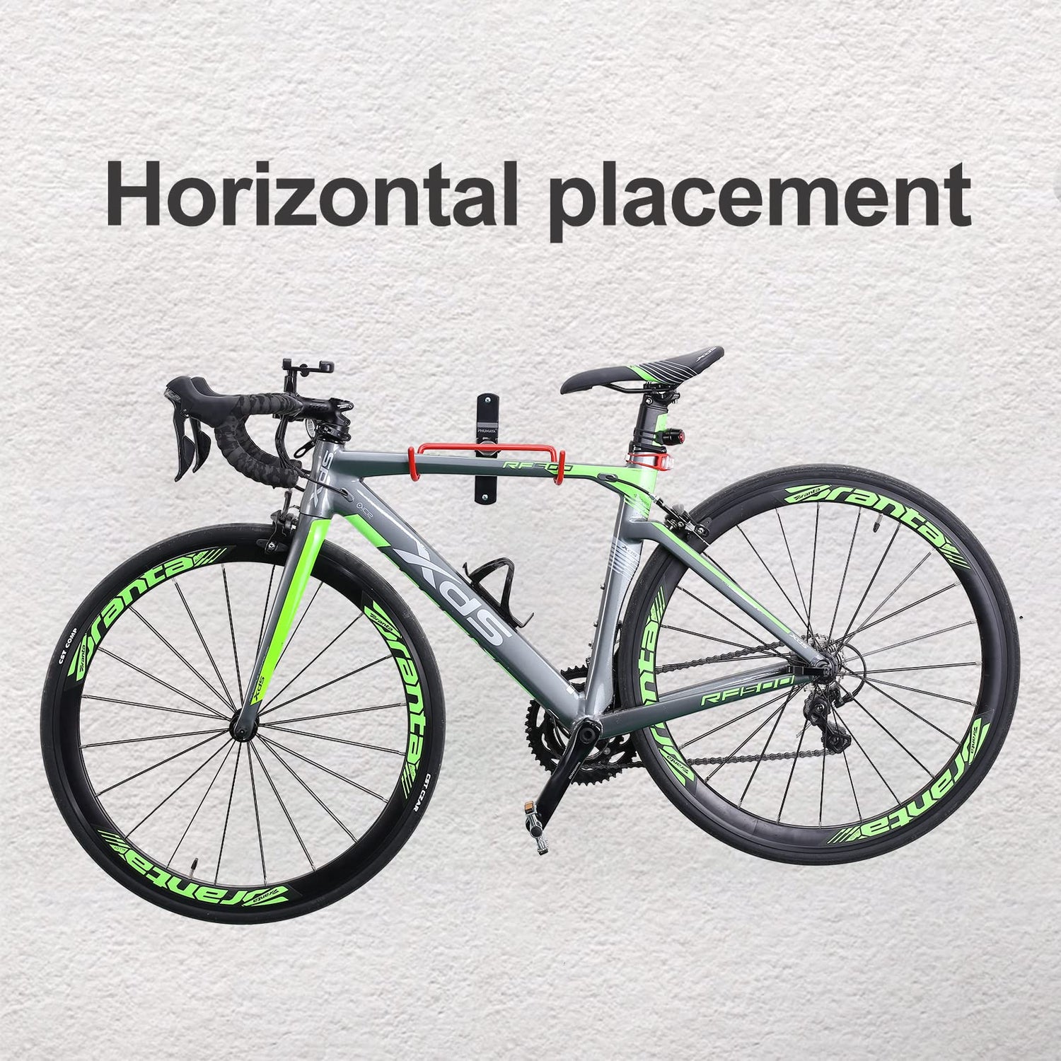 PHUNAYA Bike Hanger Wall Mount Bike Hook Horizontal Foldable Bicycle Holder Garage Bike Storage Bicycle Hoist Heavy Duty Screws (2 pack) PHUNAYA