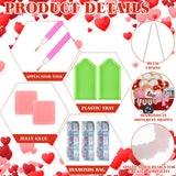 Menkxi 3 Set Valentine's Day Diamond Painting Hanging Sign 5D Truck Heart Wreath Gnomes Diamond Painting Kits DIY Crystal Paint Arts and Crafts Set Menkxi
