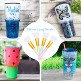 Silicon Epoxy Brushes Set for Making Epoxy Glitter Tumblers, Reusable Flexible Epoxy Application Sticks for Spreading an Even Coat of Epoxy Resin on Riomh
