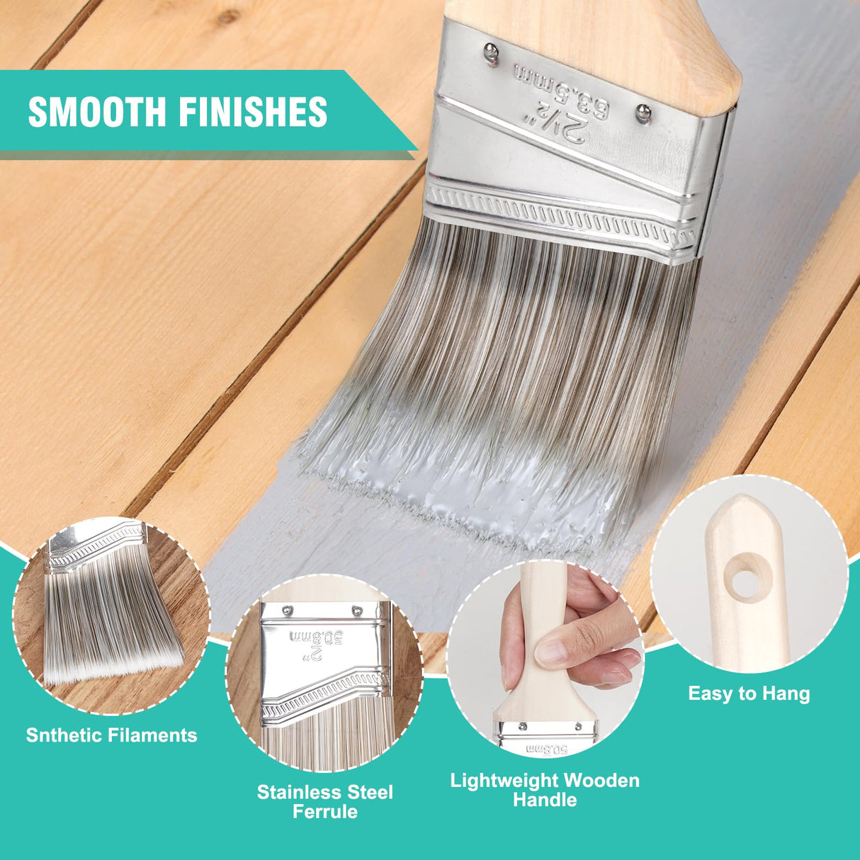 Rhibak Paint Roller Kit, Paint Brushes and 4 Inch Foam Small Paint Roller kit for Professional or Home Owners with All Paints and Stains for Rhibak