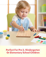 Coogam Wooden Letters Practicing Board, Double-Sided Alphabet Tracing Tool Learning to Write ABC Educational Toy Game Fine Motor Montessori Gift for Coogam