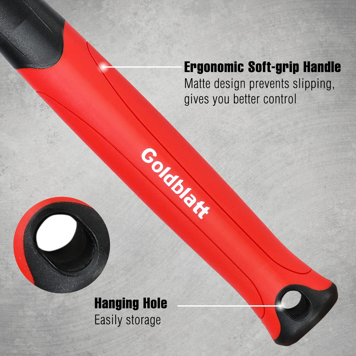 Goldblatt Rubber Mallet 16 oz. Low Recoil Rubber Hammer with Solid Head & Soft-grip Handle, Durable Double-Faced Soft Mallets, Soft Blow Tasks, No Goldblatt