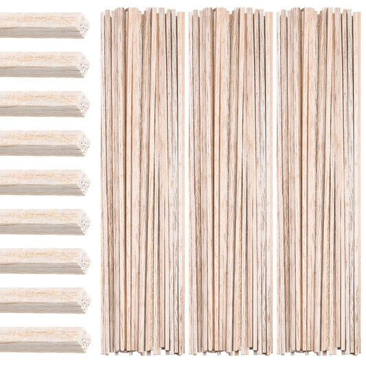 Balsa Wood Sticks 1/8 Inch Hardwood Square Dowels Unfinished Wood Strips Square Craft Sticks Long Wood Dowels Square Wooden Dowel Rod for DIY Craft