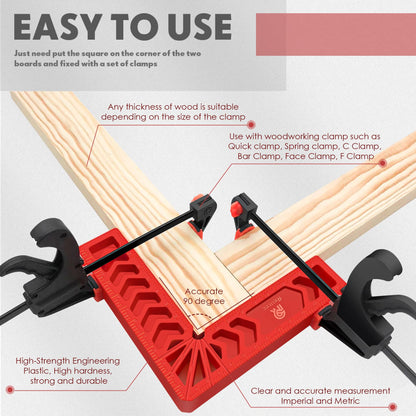 Relitec R 90 Degree Positioning Squares, Clamping Square, Right Angle Clamp Corner Clamp Woodworking Tools for Wood Cabinets, Carpenter Tool for - WoodArtSupply