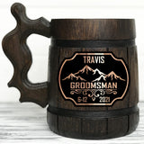 Groomsmen Beer Mug. Groomsman Mug. Personalized Wooden Beer Mug. Personalized Groomsmen Gift. Groomsman Gift. Best Man Gift. Wooden Tankard. Generic