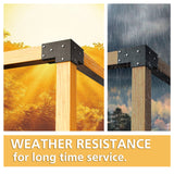 Eapele Pergola Kit Corner Brackets for 4x4(3.5inchx3.5inch) Wood Posts, Powder Coated Steel Made, 3-Way 90°Angle for Hunting Blind, Deer Stand Eapele
