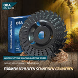 OBA Wood Carving Disc 4-1/2 Inch Wood Cutting Wheel 28-Tooth for Angle Grinder Wood Carving,Polishing,Carving with 7/8 inch Arbor OBA