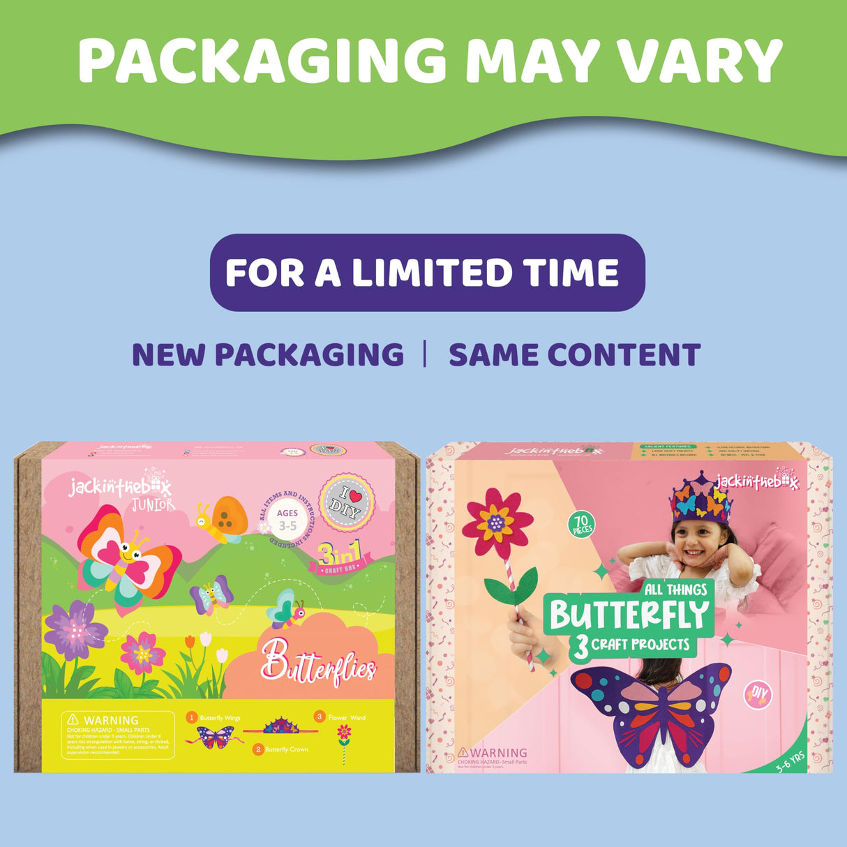 jackinthebox Butterflies Costume Craft kit for 3 to 5 Year olds | 3 Craft Projects | Great Gift for Girls Ages 3,4,5 Years jackinthebox