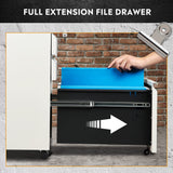 DEVAISE 3-Drawer Mobile File Cabinet (Under Office Desk), Assembled Except Casters, Fits Letter/Standard Sizes, White DEVAISE