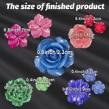 PAGOW 5pcs Mini Mirror Flower Resin Mold, Silicone 3D Flower Crystal DIY Casting Molds, for Earring, Jewelry Pendants Making Tool (8 Different Sizes) PAGOW