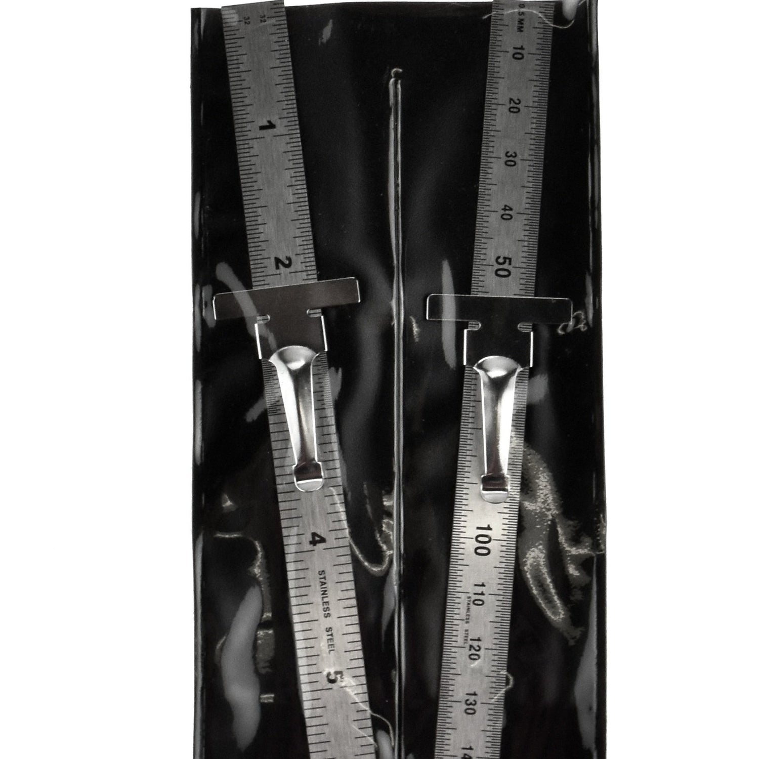 SE Stainless Steel SAE Metric Ruler Set - Stainless Steel Precision Ruler Measuring Tool - Detachable Clips - Set of 2 Pcs - 925PSR-2 SE