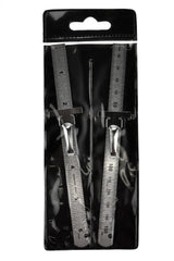 SE Stainless Steel SAE Metric Ruler Set - Stainless Steel Precision Ruler Measuring Tool - Detachable Clips - Set of 2 Pcs - 925PSR-2 SE