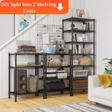 REIBII 71’’H Wire Shelving Rack 7-Tier Metal Shelving Units and Storage Shelves Loads 1176 LBS Adjustable Garage Shelving Heavy Duty Metal Shelves REIBII