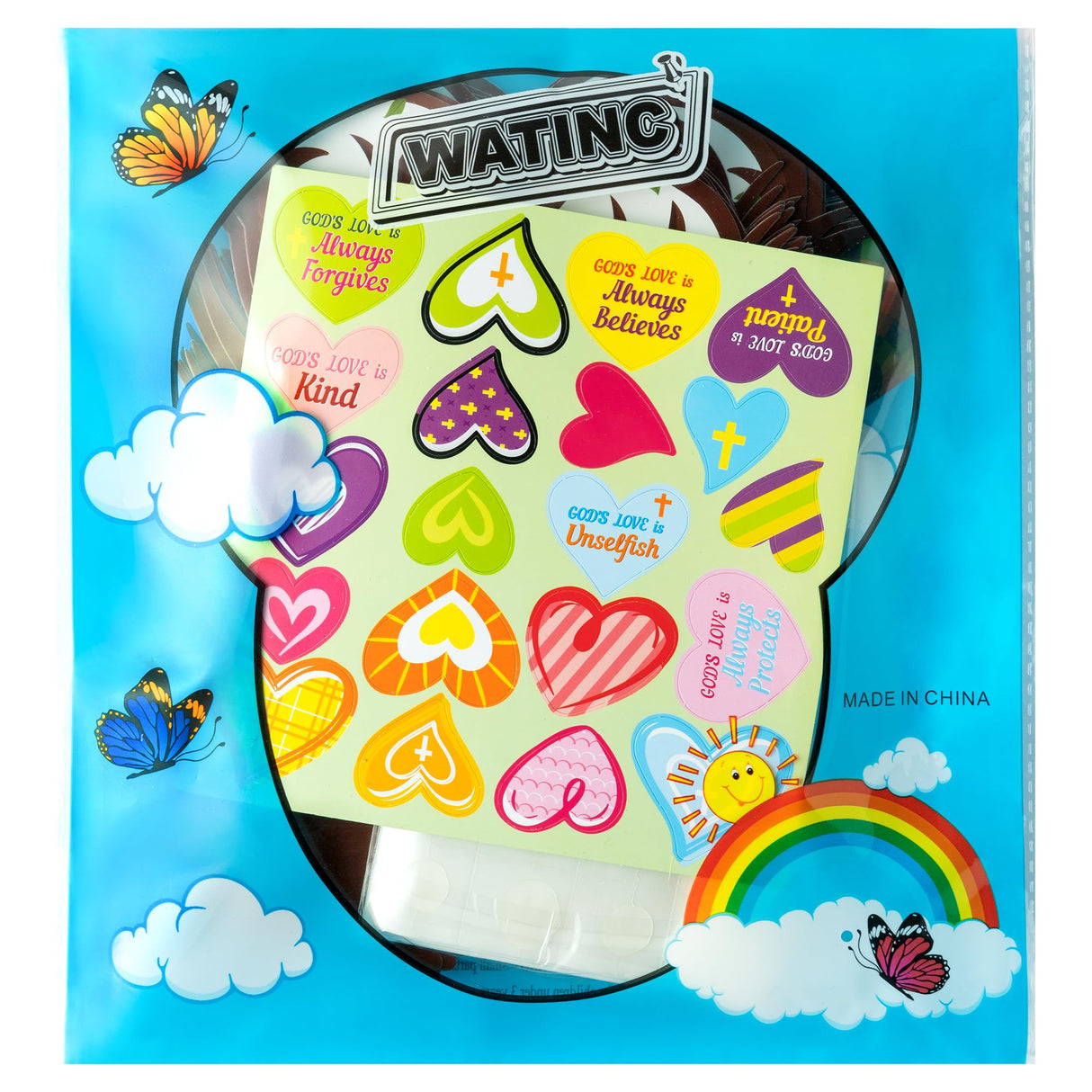 WATINC 16Pcs Valentine’s Day Christian Heart Trees Craft Kits, Make Your Own God’s Love Valentine Trees Decorations, DIY Easter Jesus Faith Trust WATINC