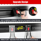 WORKPRO Garage Storage, Garden Tool Organizer Wall Mount 64 Inch with 8 Adjustable Hooks and Hangers, 4 Rails Steel Heavy Duty Tool Rack Holder WORKPRO