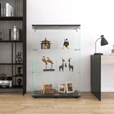 Modern 49'' Zipzop Three-Shelf Glass Display Cabinet with Doors - Curio Storage Solution Zipzop