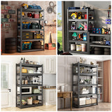 72" H Garage Shelving,Sturdy Garage Shelves Steel Heavy Duty Shelf,Large Metal Shelves,Adjustable Garage Storage Shelves Rack Unit for Warehouse Bezuny