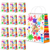 Art Party Bags Paint Art Party Treat Bags Sip and Paint Party Goodies Bags for Paint Splatter Party Art Party Decorations (Bright Style, 16 Pieces) Pajean