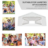 Outsunny 20' x 40' Heavy Duty Party Tent & Carport with Removable Sidewalls and Double Doors, Large Canopy Tent, Sun Shade Shelter, for Parties, Outsunny