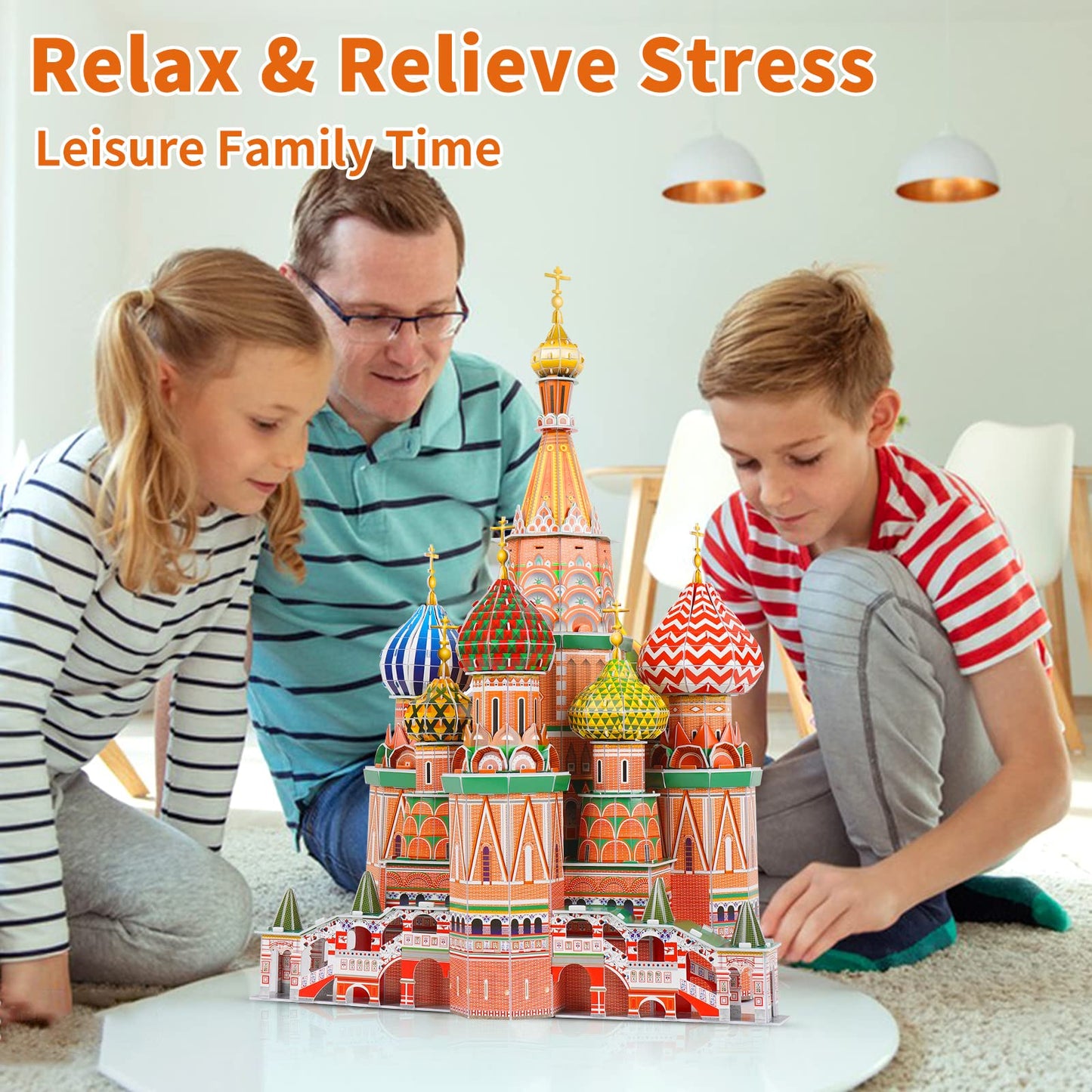 3D Puzzles for Adults & Kids St. Basil's Cathedral Building Set, Russia Cathedral Architecture Craft Model Kits, Educational 3D Jigsaw Puzzle Toy