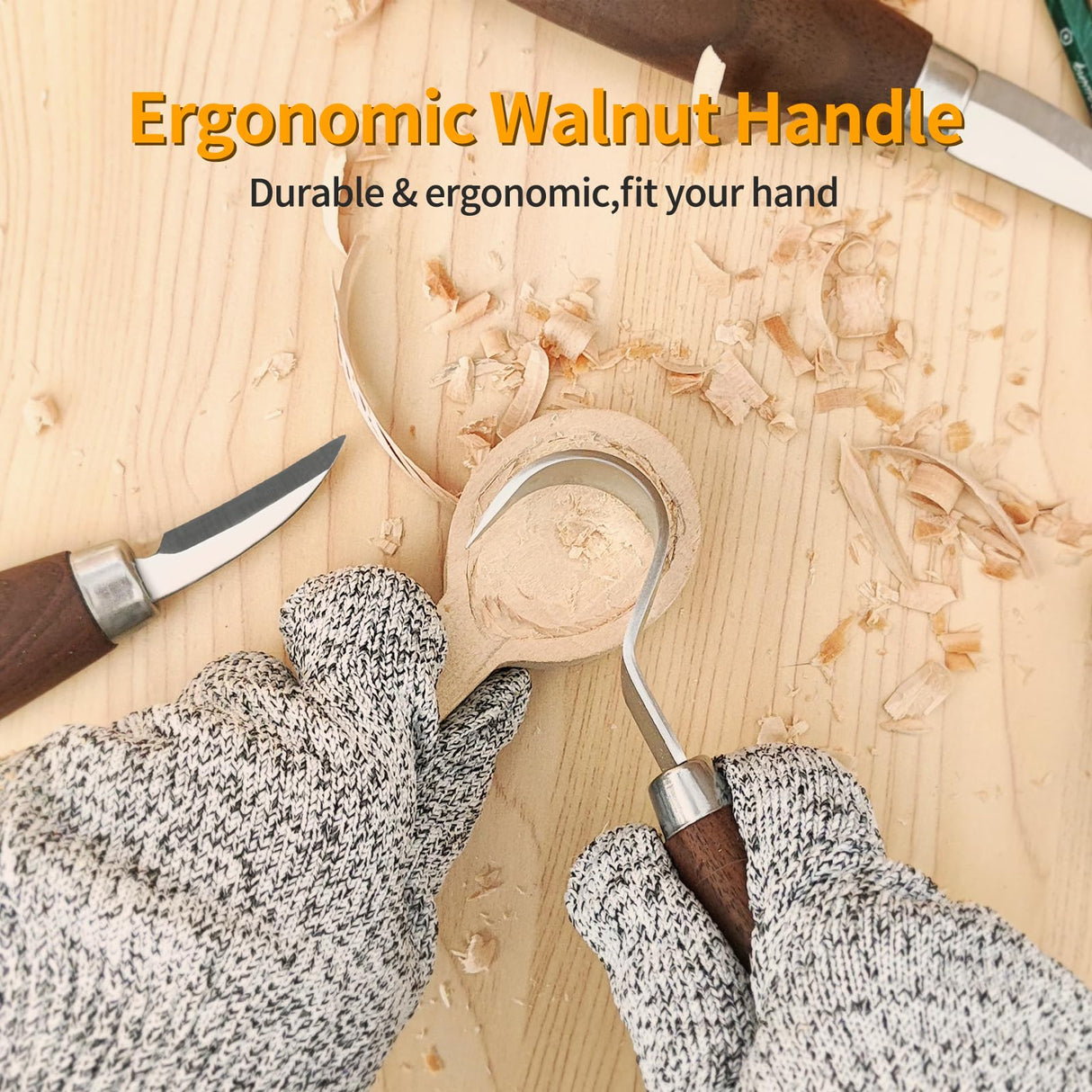 JIAN Wood Carving Tools Set - Wood Carving Knife Kit for Beginners, Adults, and Kids, Includes 3 Whittling Knives for DIY Woodworking and Carving JIAN