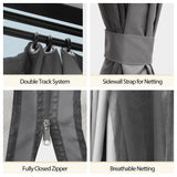 QZEN 10'x10' Hardtop Gazebo, Outdoor Polycarbonate Gazebo, Metal Frame Permanent Pavilion with Curtains & Netting for Backyard, Patio, Deck (10'x10' QZEN