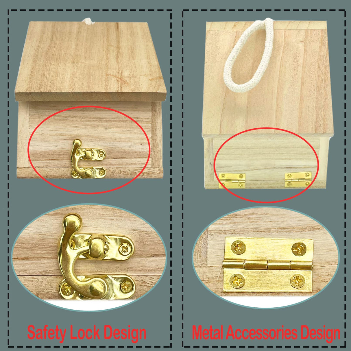 Tfwadmx Wooden Bird House, Hanging Birdhouse for Outside, Garden Patio Decorative Nest Box Bird House for Wren Swallow Sparrow Hummingbird Finch Tfwadmx