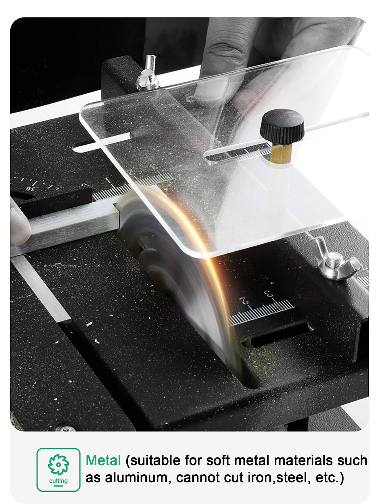 Mini Sliding Table Saw Electric Bench Saw 8500/min, 0-90° Precision Cutting Multifunctional Table Saw Household DIY Woodworking Sliding Table Saw Gdrasuya10