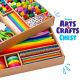 Blue Squid Arts and Craft Supplies for Kids - 3000+pcs Deluxe Craft Chest, Giant Arts and Crafts Kit, Craft Box of Art Supplies for Kids, Kids Craft Blue Squid