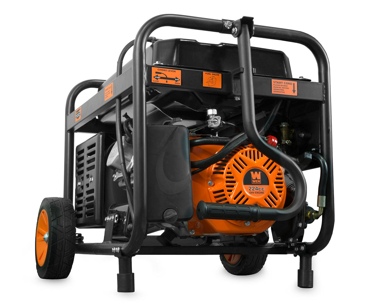 WEN DF475T Dual Fuel 120V/240V Portable Generator with Electric Start Transfer Switch Ready, 4750-Watt, CARB Compliant WEN