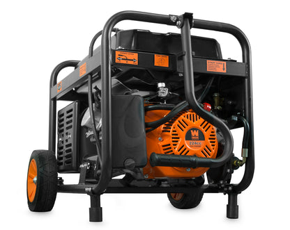 WEN DF475T Dual Fuel 120V/240V Portable Generator with Electric Start Transfer Switch Ready, 4750-Watt, CARB Compliant - WoodArtSupply