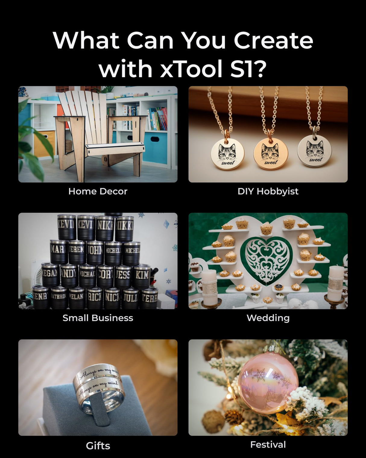 xTool S1 All-in-one Enclosed Laser Cutter and Engraver Machine with Rotary for Tumblers, 40W Laser Power, 419*319mm 600mm/s Batch Process, Laser xTool