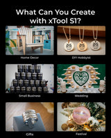 xTool S1 All-in-one Enclosed Laser Cutter and Engraver Machine with Rotary for Tumblers, 40W Laser Power, 419*319mm 600mm/s Batch Process, Laser xTool