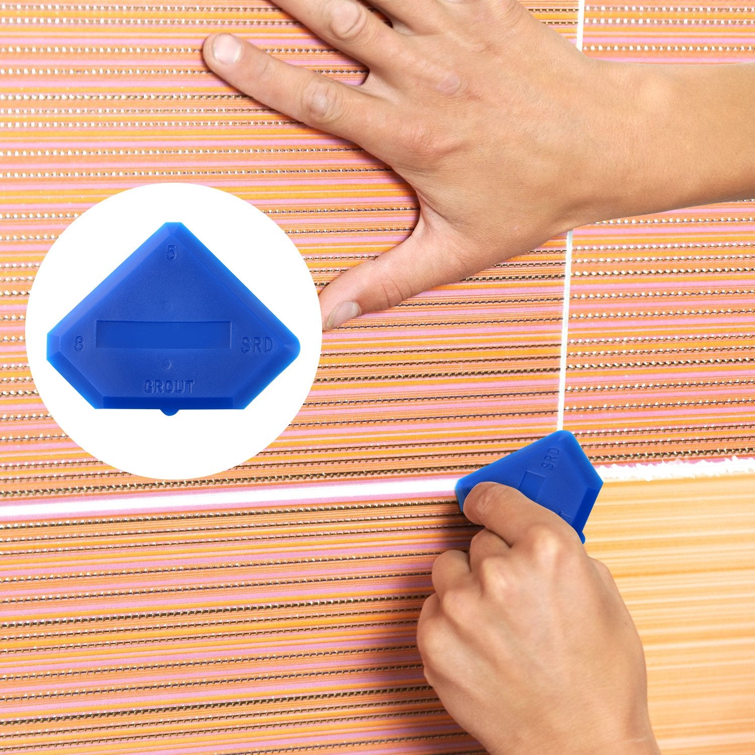 Outus 2 Pieces Caulking Tool Set Silicone Sealant Grout Finishing Tool for Kitchen Bathroom Floor Sealant Sealing (Blue) Outus