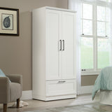 Sauder HomePlus Wardrobe/Pantry cabinets, L: 29.06" x W: 20.95" x H: 71.18", Soft White finish Sauder