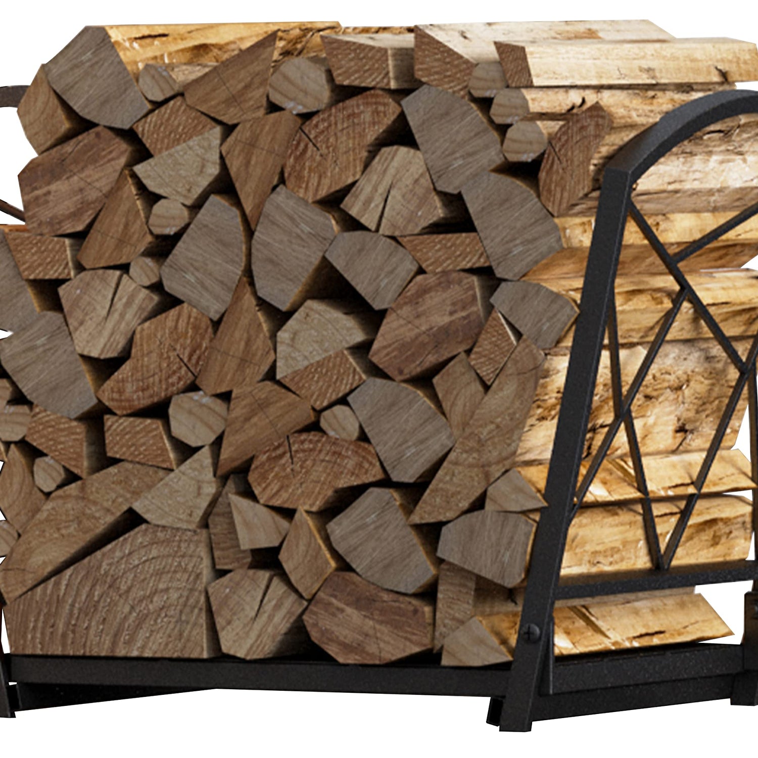 Fire Beauty Firewood Log Rack, Iron Wood Lumber Storage Holder for Fireplace, Heavy Duty Log Storage Bin for Firepit Stove Accessories Fire Beauty